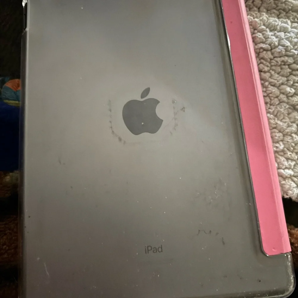 Apple Black Tablet with Pink Folio Case